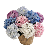 HGA Vente en gros de tiges de fleurs artificielles réalistes en soie, hydrangeas, pour centre de table d'automne et décoration de salon