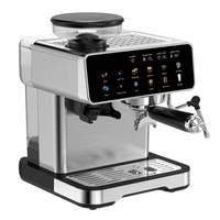 Máquina de Café Espresso Semi-Automática Profesional Anbo, Molinillo Ajustable, Presión de 15/20 Bares, Carcasa de Acero Inoxidable, Uso en Hoteles