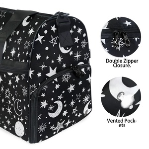 Nouveau Sac de Voyage Grande Capacité Imprimé Étoiles Noires, Sac Polochon de Voyage à Fermeture Éclair Motif Léopard, Sac de Nuit en Gros - Product Image 2