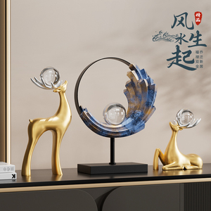 Adorno de Ciervo Feng Shui, Escultura de Bola de Cristal Dorada, Decoración para Sala de Estar, Entrada, Mueble de TV, Regalo de Inauguración de Casa - Product Image 2