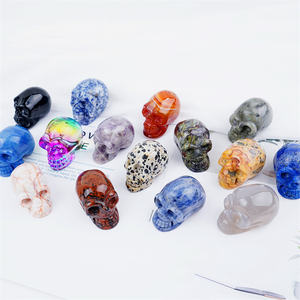 Оптовая продажа, кристаллы, лечебные камни, смешанный материал, вырезанные вручную синие черепа из авантюрина, Хрустальные черепа для декора - Product Image 3