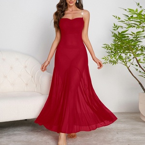 ชุดนอนเซ็กซี่แบบไม่มีแขน สีพื้น ขายดี สายเดี่ยว ผ้าตาข่ายซีทรู - Product Image 3