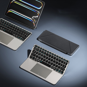 Mới Gấp thiết kế BT Bàn phím không dây với Touchpad mô phỏng Chuột Máy Tính Bảng máy tính hỗ trợ bàn phím - Product Image 1