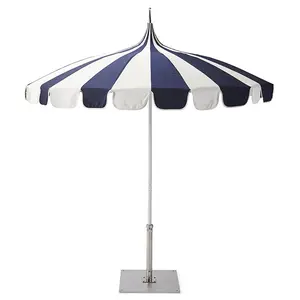 Outdoor Umbrella Supplier Villa Luxury Sunshade Facility 2M White Coating Aluminum Pole Pagoda Umbrella