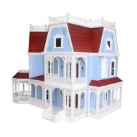 Rumah boneka kayu, miniatur rumah boneka taman, rumah pertanian, rumah desa, Kit Model rumah boneka