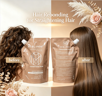 Crème Lissante Professionnelle Anti-Frisottis pour Cheveux Afro – Cosmétiques de Salon – Redressement Capillaire 1000ml*2/set – Marque Privée