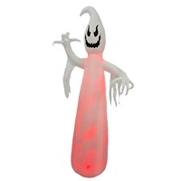 Décoration d'Halloween gonflable de 2,7 m, fantôme blanc avec aura fantomatique, lampe à LED flamme, spectacle effrayant, imperméable, pour jardin