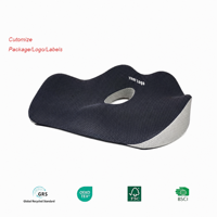 Coussin de siège à mémoire de forme, correcteur de posture médical avec matelas lombaire amovible, coussin de chaise parfait pour la forme des fesses