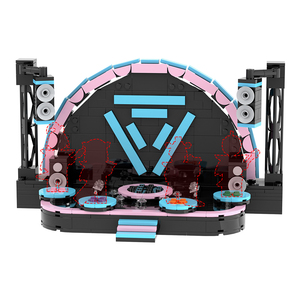 MOC1653 FNAF Game Rock Stage 395 pièces de briques avec Chica <span class=keywords><strong>Freddy</strong></span> Roxanne Wolf Montgomery Gator, blocs de construction à assembler, jouets pour enfants - Product Image 6