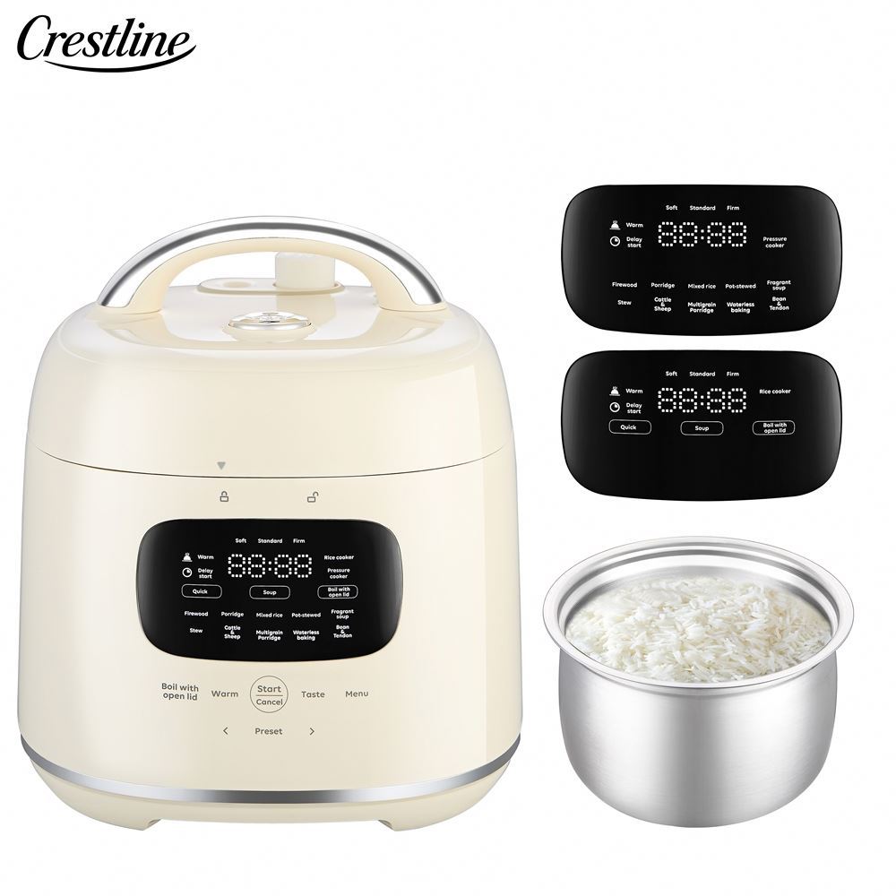 High Quality Smart Home Dual-Function Digital Pressure Rice Cooker Stainless Steel Pot Plastic LED Display for Household Use