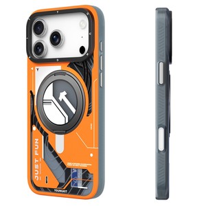 <span class=keywords><strong>YOUNGKIT</strong></span> สำหรับ iPhone 17 Pro Max เคสแม่เหล็กพร้อมขาตั้งหมุนได้ฝาครอบโทรศัพท์ TPU แบบ IMD – สีส้ม - Product Image 2