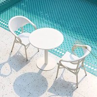 Chaise de bistrot en rotin PE de style français, table et chaises de restaurant, chaises en rotin tressé imperméables pour l'extérieur