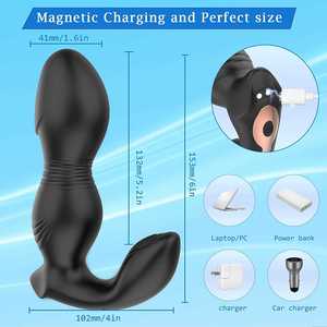 APP Wireless Control Electric <strong>Shock</strong> Stimulation Male Prostate <strong>Massager</strong> Vibrating Thrusting Dildo Anal Vibrator Butt Plug for Men - Product Image 6