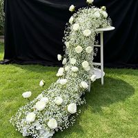 Arreglo Floral de Seda Realista Hecho a Mano Personalizable al por Mayor, Ramo para Pasillo, Decoración de Boda, Día de la Madre