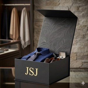 Boîte cadeau magnétique noire <span class=keywords><strong>mate</strong></span> de luxe pour emballage de bijoux haut de gamme, boîte en papier pliable avec logo personnalisé pour le rangement des chaussures - Product Image 3