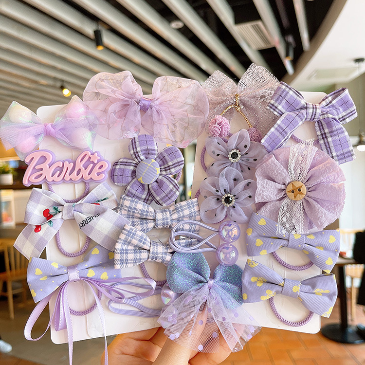 Seatecks Fille Pinces À Cheveux 35 Pièces Bébé Pince à Cheveux Set Accessoires Cheveux Jolie Partie Bowknot Fleur Multi-Style Ruban En Épingle À Cheveux pour Petites Filles Bébé Enfants-Violet