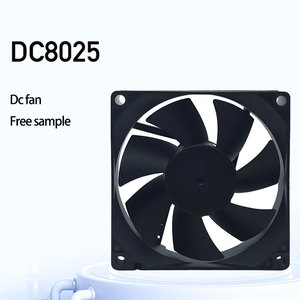 80Mm Tốc Độ Cao <span class=keywords><strong>DC</strong></span> Không Chổi Than Bóng Mang Quạt Làm Mát 12V 80*80*25Mm Đầy Đủ-Màu Đen Duy Nhất-Khung 7-Cánh Quạt Lưu Lượng Hướng Trục Nhiệt Độ Cao - Product Image 1