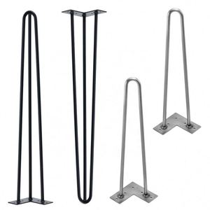 Heavy-Duty Metal Hairpin <b>Legs</b> 2 3 Rod Black Powder Coating Finish Industrial Modern Furniture <b>Table</b> <b>Legs</b> for Outdoor Hospital - Product Image 1