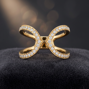 Yellow <b>Gold</b> Diamond <b>Cocktail</b> <b>Ring</b> With Round Brilliant Cut Luxury Unisex Everyday Wear - Product Image 3