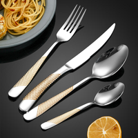 Couverts de luxe personnalisables en métal doré, argenté ou acier inoxydable, certifiés CE, compatibles lave-vaisselle, réutilisables, couteau à steak, fourchette, cuillère pour