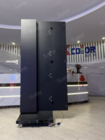 Écran d'affichage publicitaire LED à trois volets, utilisation en extérieur/intérieur, roues mobiles, étanche IP65, haute luminosité