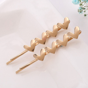 Juego de Pinzas para el Cabello Geométricas Doradas con Forma de Corazón, Estrella, Cara Sonriente y Hoja, Horquillas para Flequillo, Adornos Metálicos, Joyería Diaria, Hebilla de Alta Calidad - Product Image 3
