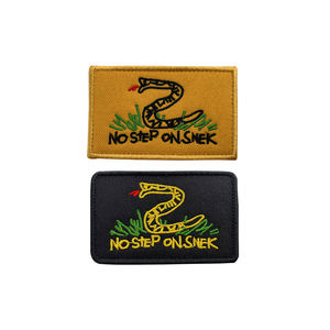 SNEK 무료 윌 슬로건 방울뱀 <span class=keywords><strong>Gadsden</strong></span> 깃발 자수 배지 후크 앤 루프 SNEK 패치에 단계 없음 - Product Image 1
