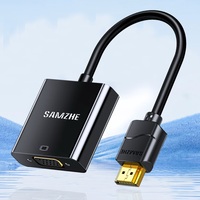 SAMZHE HDTV Video HDMI a VGA Convertidor Adaptador de Video HD con Fuente de Alimentación Independiente para Laptop, Escritorio, PS5, Monitor, Proyector