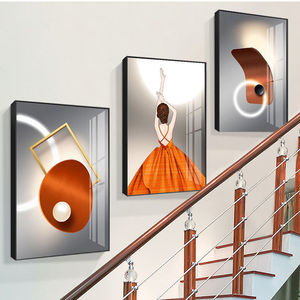Peinture murale encadrée en gros, 3 pièces/ensemble, décoration moderne de luxe, design, peinture murale en porcelaine, image - Product Image 3