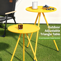 Table de camping pliante, table à thé ronde, équipement de pique-nique en plein air, équipement de cuisine, ultralégère, portable, multifonctionnelle, gain de place