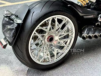 BJXL forgé Race Spec moto roues à bras oscillant simple face 17 pouces argent maille alliage forgé pour Kawasaki Ninja ZX10R