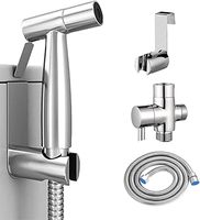 Pommeau de douche à main haute pression en acier inoxydable écologique, finition brossée, avec buse de bidet, installation facile, pour salle de bain individuelle