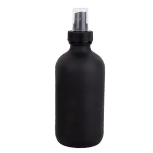 120 Ml Matt vidro preto garrafas vazias recarregáveis redondas do perfume com aplicador do pulverizador e tampão do Pp