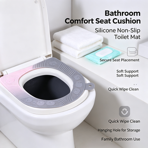 Coussin de siège de <span class=keywords><strong>toilette</strong></span> en silicone, doux, antidérapant, pour salle de bain, toilettes, maison, personnalisable OEM ODM, lavable, durable - Product Image 2
