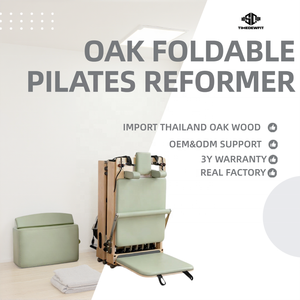 Machine de Pilates Reformer Pliante Professionnelle en Bois de Chêne avec Barre de Repose-Pieds Ajustable pour Studio de Pilates – Vente en Gros - Product Image 1