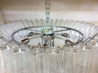 Lustre moderne pour escalier d'hôtel ou de villa, sur mesure, extra large, 7 niveaux, tubes en verre de Murano transparent