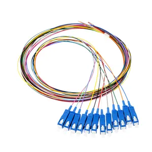 Paquete de fibra óptica Pigtail SC/UPC Conector 12 Color 0,9mm SM FTTH Pigtail