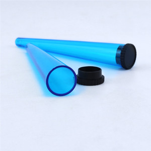 Plastic Conic Tube Storage Case Round <b>Blue</b> with Black Cap Reusable for King Size <b>Rolled</b> Cones 110mm - Product Image 1