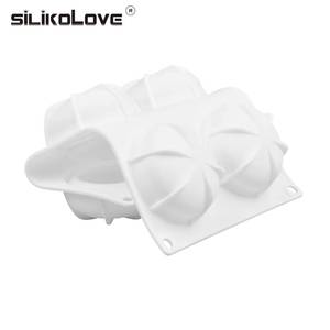 MUYULINS Factory 6-Cavity Hemispherical Maker LFGB Platinum Non-Stick BPA-Free <b>Silicone</b> Mousse Cake Mold - Product Image 4