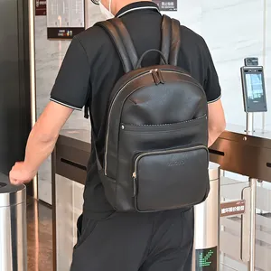 Zaino da viaggio nero di fabbrica all'ingrosso borsa per zaini per Laptop Mochilas in pelle vegana per adolescenti