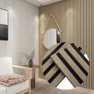 Smoke Oak <span class=keywords><strong>Akupanel</strong></span> Listones de madera Tablero insonorizado de pared Texturizado <span class=keywords><strong>Comprar</strong></span> paneles acústicos para revendedor - Product Image 6