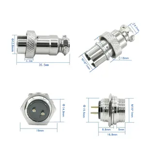 GX16 ters tipi havacılık konektörü 16mm erkek kadın priz 2 3 4 5 6 7 8 Pin Metal dairesel konnektör - Product Image 4