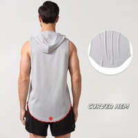 Débardeur à capuche personnalisé pour homme, respirant et à séchage rapide, idéal pour la gym, le sport et la musculation