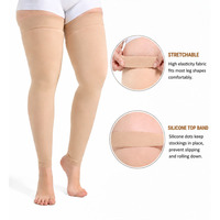 Chaussettes de compression mi-hautes en Spandex/Nylon à bout fermé, à pression graduée, respirantes, durables, soulagent la fatigue des jambes