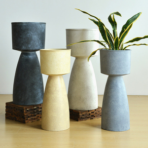 Grand pot à fleurs <span class=keywords><strong>sur</strong></span> <span class=keywords><strong>pied</strong></span>, style vintage rétro nostalgique, pour balcon, jardin, extérieur, résistant aux hautes températures, respirant - Product Image 1