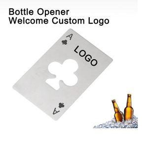 Ouvre-bouteille en acier inoxydable en forme de carte de poker pour la maison, le bar, le bureau, logo laser personnalisé bienvenu - Product Image 4