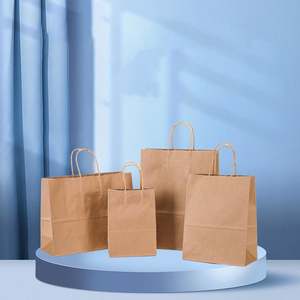 Luxury Custom Shopping Packaging <b>Wrapping</b> <b>Paper</b> Bag Supermarket Custom Logo Brown <b>Paper</b> Bag - Product Image 3