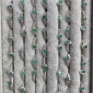 Anelli Premium Regolabili <span class=keywords><strong>in</strong></span> <span class=keywords><strong>Argento</strong></span> Sterling 925 con Cristalli di Smeraldo Naturale Terapeutico a Forma di Cerchio da Regalo - Product Image 3