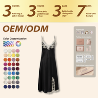 Vêtements de nuit en soie pour femmes, chemise de nuit en satin à col en V avec dentelle, vêtements de nuit en soie, robe en soie sexy, pyjama en soie de mûrier pour femmes