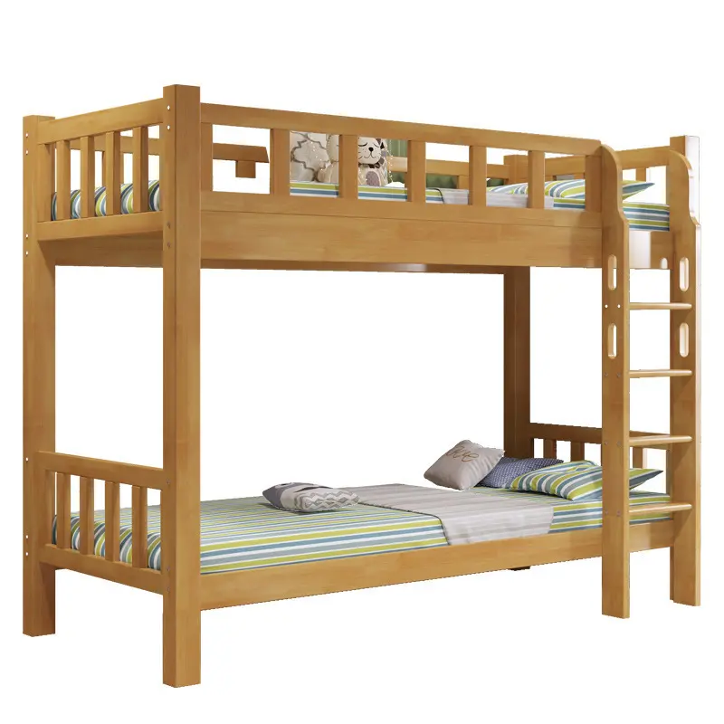 Modern cheap design Children Bed Room Furniture Solid Wood Bedroom Furniture Full Over Queen Double Bunk wood Bed